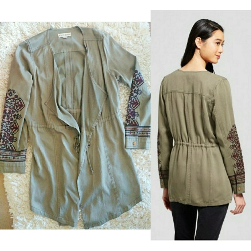 Knox Rose Olive Green Embroidered Jacket, XS